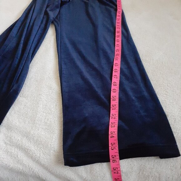 Petite Plume Women's Navy Blue Velour Jumpsuit Medium - Picture 14 of 14